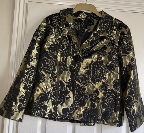 Anne Carson schwarz und gold Jacke Größe L