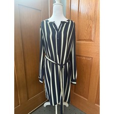 Loft Outlet Navy Striped Dress Size Large NWT