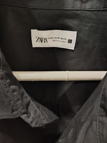 Cropped Fit Piercing Hemd Zara Man Herren Medium Neu mit Etikett Schwarz Unikat Ausverkauft Boxy - Bild 8 von 8