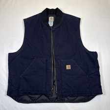 Carhartt V02 MDT Duck Vest Mens 3XL Midnight Blue Artic Quilted Lined Made USA
