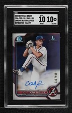 2022 Bowman Draft Chrome Pick Refractor /499 Cole Phillips SGC 10 GEM Auto 10yf