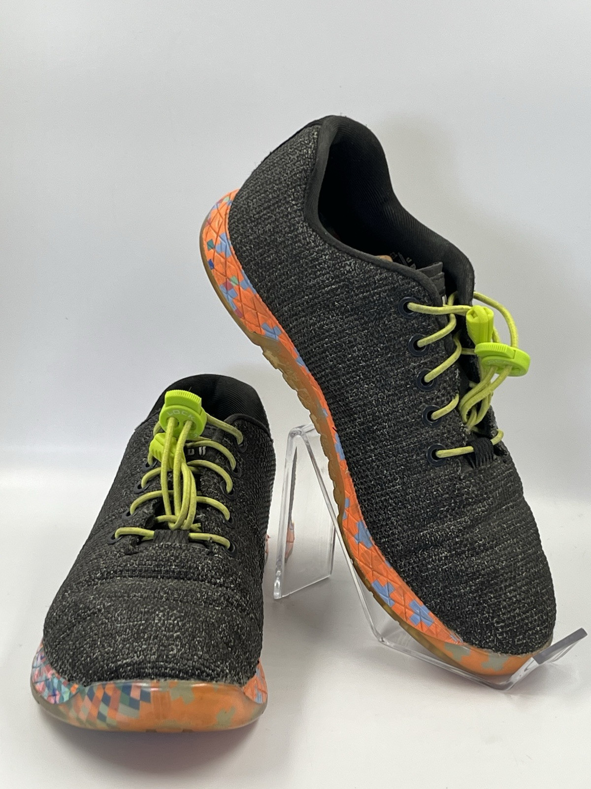 SAOLA NOBULL Nero Heather Pixel Scarpe da Ginnastica Donna Taglia 9M Sneaker Suola Multicolore