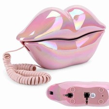   Electroplating Pink Funny Lip Telephone WX-3016 Fashionable Number Storage