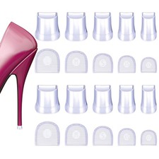 High Heel Protectors Caps, 10 Pairs Clear 20 Pcs, U-shaped-a-transparent