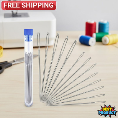 15pcs Large Eye Sewing Needles Household Hand Sewing Needles Cross Stitch Needle
