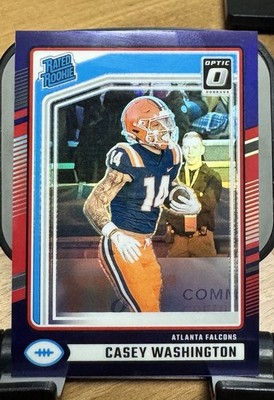 2024 Donruss Optic Preview Rated Rookie- Casey Washington Purple Holo /50 