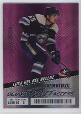 2024-25 Credentials Debut Ticket Access Pink 2/50 Luca Del Bel Belluz #132 e0y