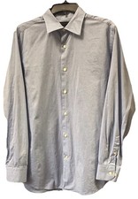 Banana Republic Shirt Mens Medium Slim Fit Stretch Blue Long Sleeve Button Up