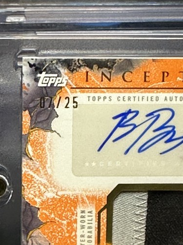 2024 Topps Inception Brock Bowers #PPA-BB Orange Provenance Patch Auto 7/25 - Picture 3 of 4