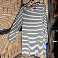 Kenar Gray and White Striped "Sweatshirt" Dress