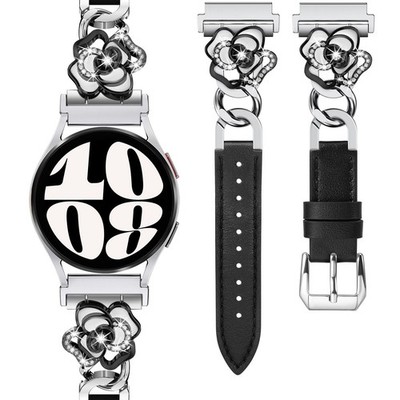 Leather Band 20mm Compatible with Samsung Galaxy Watch 7/6/5/4/FE/Active 2