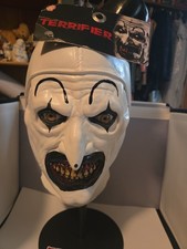 Terrifier Mask With Modified Eyes With Mask Stand Sticker With Tags Read Descr