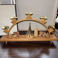VTG Erzgebirgische Kunstgewerbe Wood Candle Arch Christmas  Church Choir Damaged