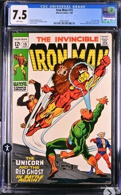 Iron Man #15: CGC 7.5: Last 12¢ Issue, Green Variant:  Marvel 1969
