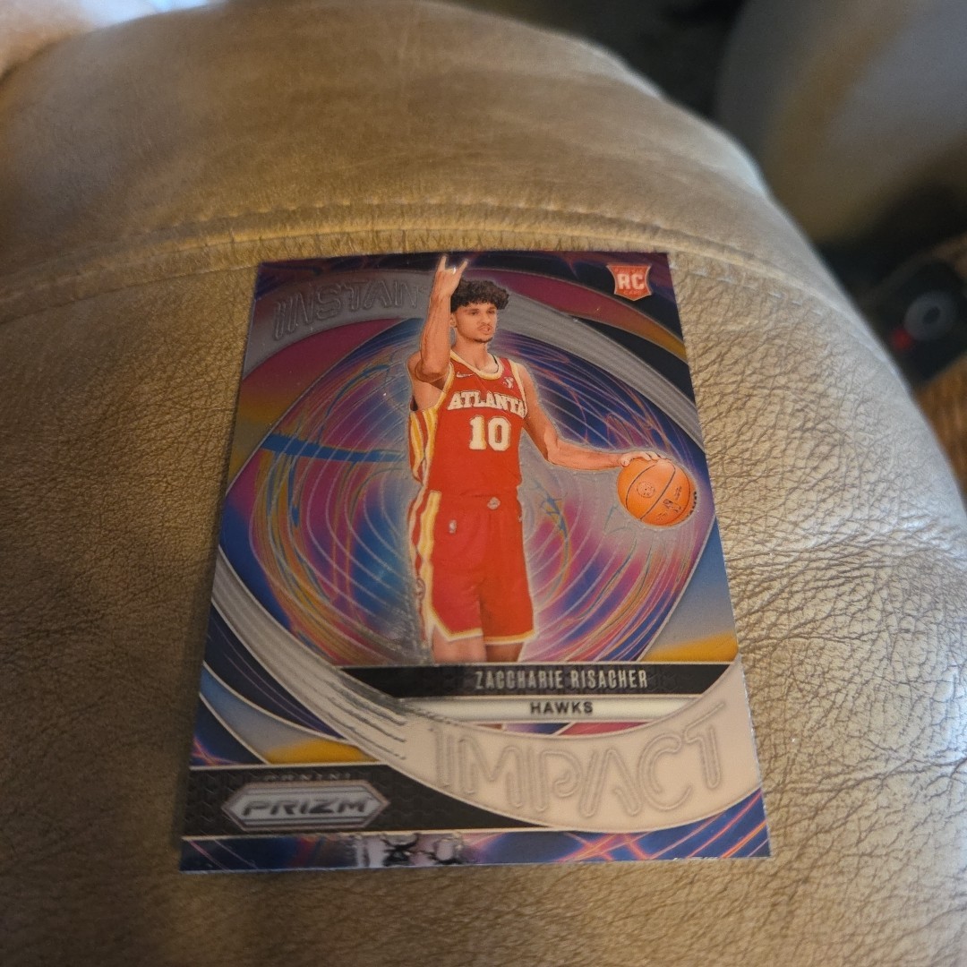 Zaccharie Risacher 2024-25 Panini Prizm RC Instant Impact #21 Hawks