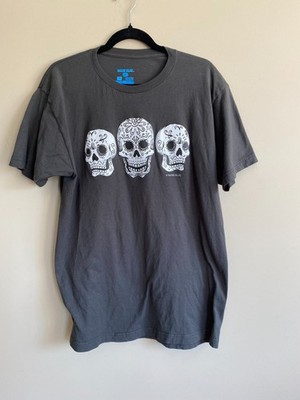 Mare Blue 3 Sugar Gray Skulls Graphic Unisex Black Cotton T Shirt Mexico size L