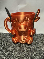 3D Printed Highland Cow Pint Ice Cream Holder – Fits Ben & Jerry’s – Spoon Slots