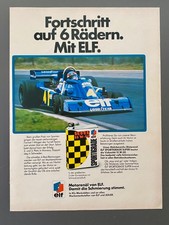 Elf Motoröl Tyrrell P34 Six-Wheeler Formel 1 F1 1976 Vintage Ad Werbung Reklame