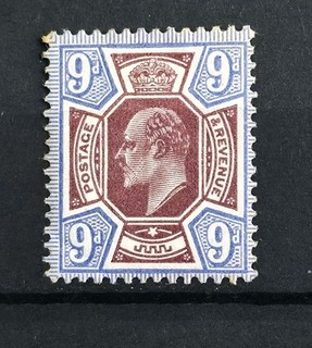 GB KING EDWARD VII SG 306 9D REDDISH PURPLE AND LIGHT BLUE M/MINT