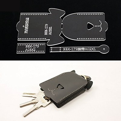 Key Case Acrylic Template Leather Pattern DIY Key Bag Craft Stencil Tool Kit