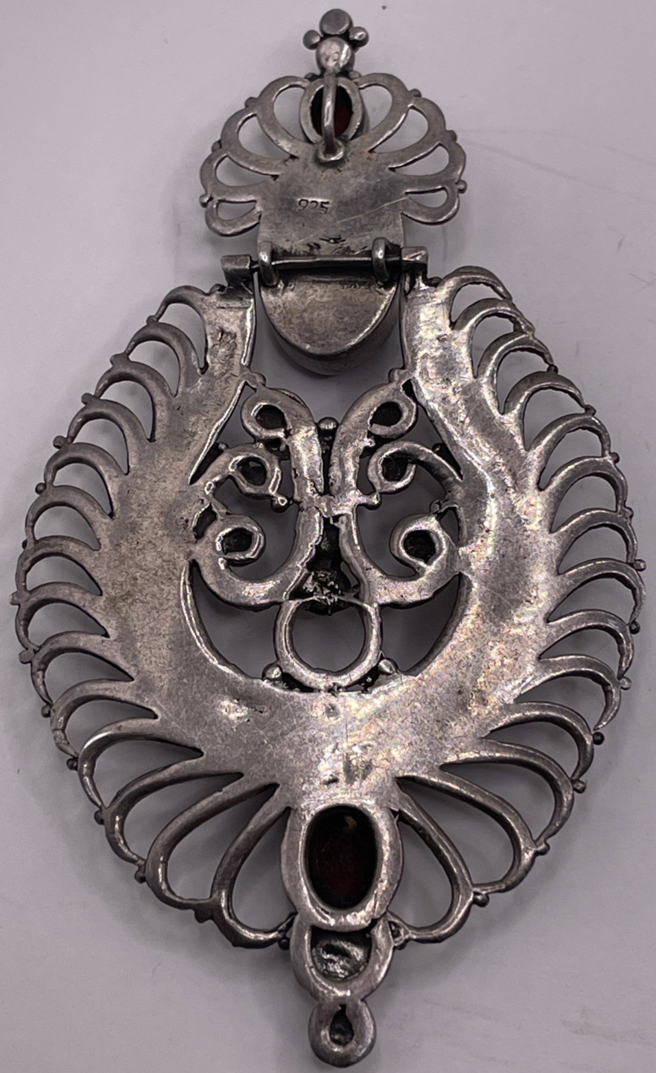 Sterling Silver Onyx Statement Design Pendant (18… - image 4