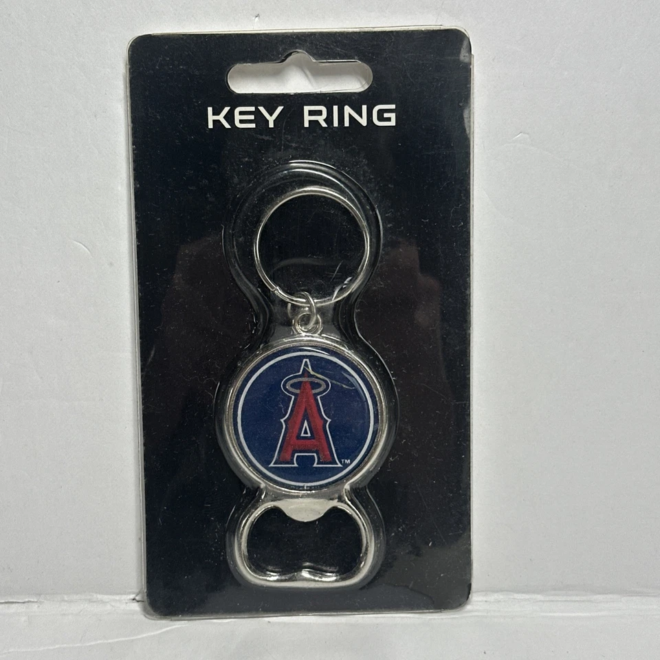 Anaheim Angels Los Angeles Baseball MLB 2 Key Rings Red And Blue And Ear Rings - Image 3 of 4