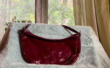 Vintage Burgundy Faux Leather Shoulder Bag Slouchy 90s Style, Single Strap