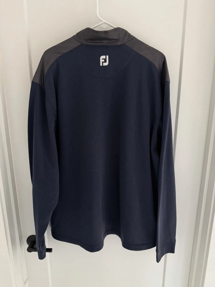 FootJoy Full-Zip Hybrid Golf Jacket - Insulted - Men’s XXL - Navy Blue & Black - Image 2 of 4