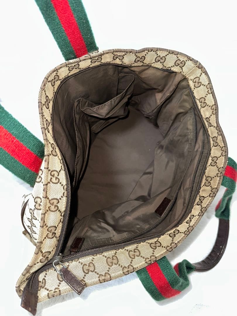 Gucci Tote Bag Large Canvas Leather Logo Pattern Authentic Women's Fashion thumbnail 3