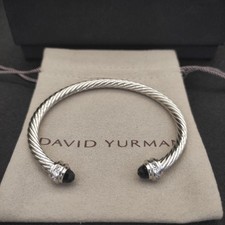 David Yurman 5mm inlaid stone black drill bit bracelet