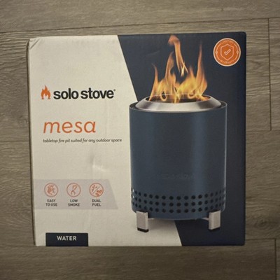 Solo Stove Mesa Tabletop Fire Pit With Stand Outdoor Use New Water Blue