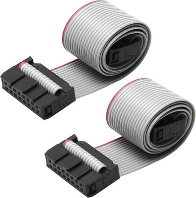 2Pack 26 Pin Flat Ribbon Cable 30cm Length 2.54mm Pitch 2 Row Fema Size: 26Pin