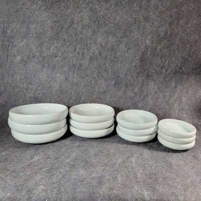 Kyung Won Plate Set 12 Pieces White Porcelain Asian Modern Minimalist 