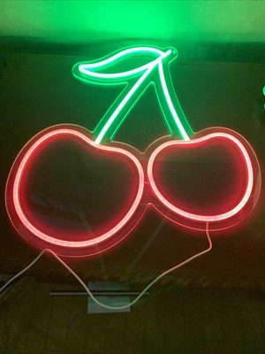 Cherry Neon Sign, Light for Wall Dec With On And Off Switch Long USB Power