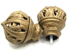 Par de remates de hierro forjado Kirsch corona palacio 56356 801 hierro oro