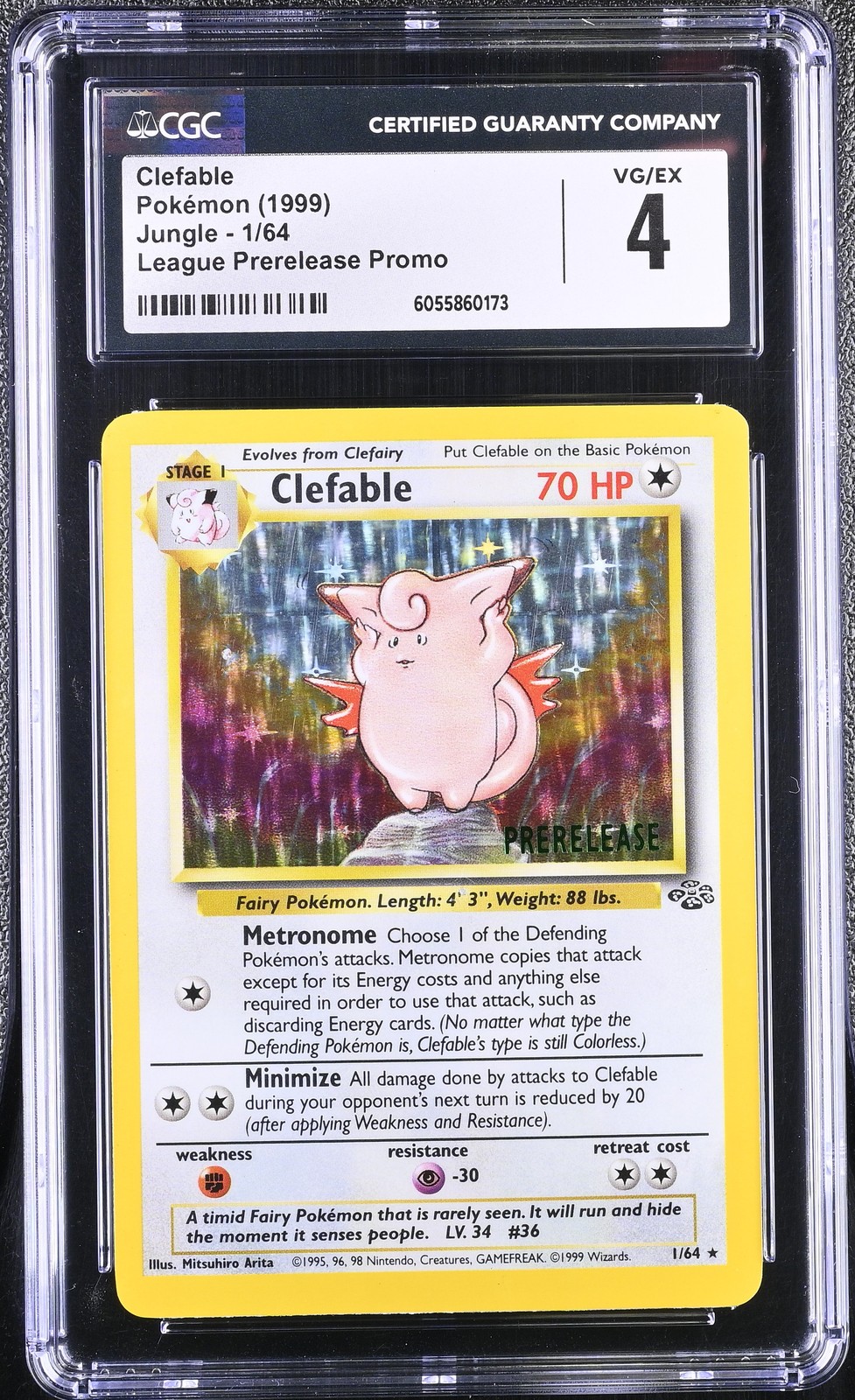 CGC 4 Clefable 1999 Jungle 1/64 League Prerelease Promo Pokemon Card 