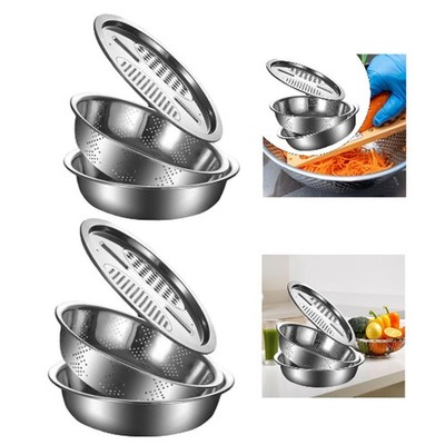 3 in 1 Multifunktionale Julienne Reibe Gemüseschneider Salatmaschine Schüssel