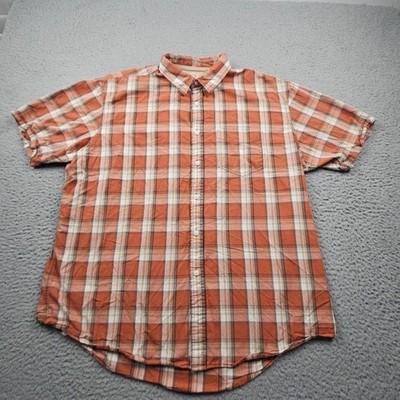 Arrow Shirt Mens XL Red Plaid Short Sleeve Button Up Casual