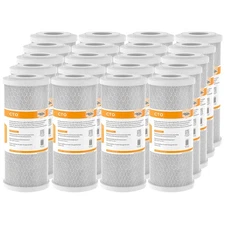 20 Pack 10"x4.5" 5 Micron CTO Carbon Block Water Filter Whole House Big Blue