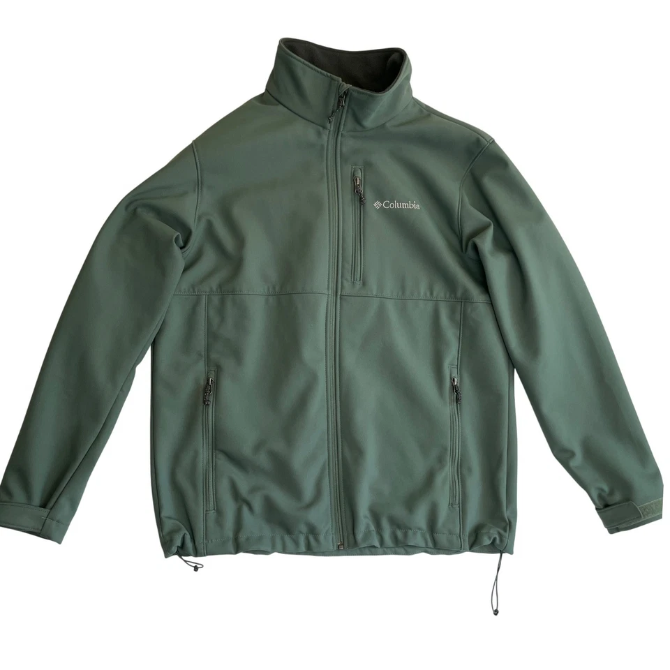 Columbia Mens Softshell Jacket Full Zip Sage Green Outdoor Lightweight Coat L - Image 2 of 4