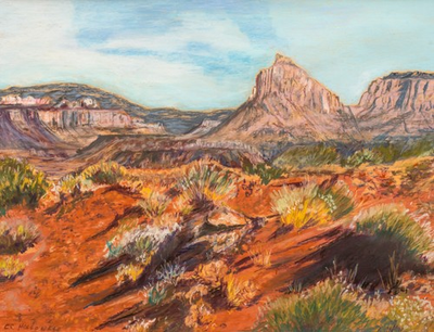#ad #ad Vintage Southwest Desert Landscape Pastel Signed EC Hollowell $145.00