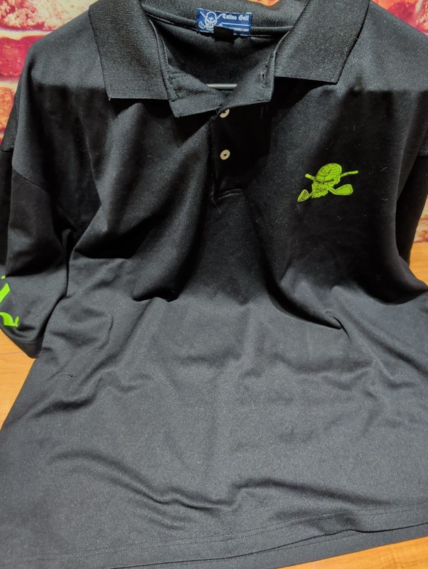 Tattoo Golf Black Collared Shirt Size 3XL With Green Details #13