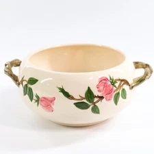 Vtg Franciscan Desert Rose Large Tureen Serving Bowl Handled 12in Pink Floral