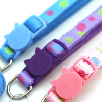Adjustable Cartoon Color Cat Buckle Lollipop Bell Cat Collar 1.0 Cat Head