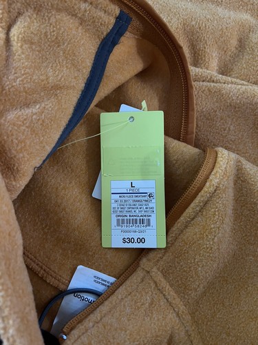 Men’s Microfleece Pullover Sweatshirt - All In motion Orange Size Large - 第 4/5 張圖片