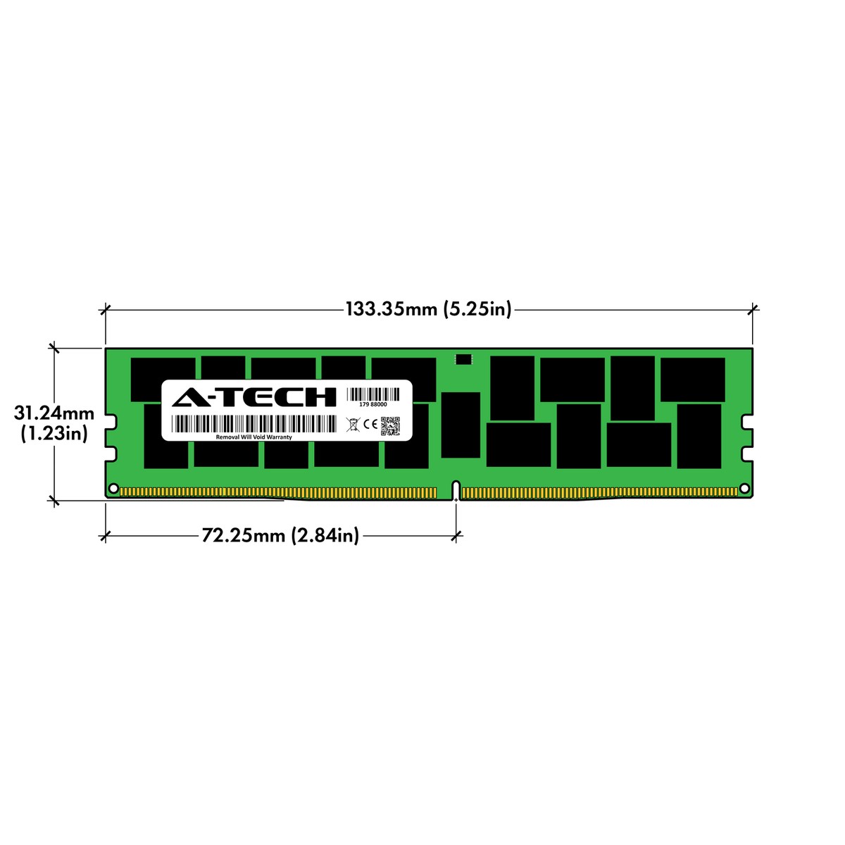 RAM Serveur A-Tech 256GB DDR4 ECC LRDIMM - 2x128GB PC4-19200 2400MHz - Neuf