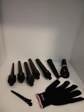 Atmoko Interchangeable 5in1 Curling Iron Set With Glove & Hair Clip