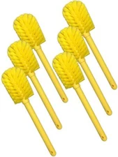 Goblet Cleaning Bottle Brush Durable Bristles & Long Handle, Yellow (Pack of 6)