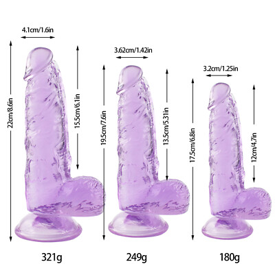 Waterproof Dildo Dong Realistic Sex Toys Soft Jelly Penis Cock Ball Suction  Cup