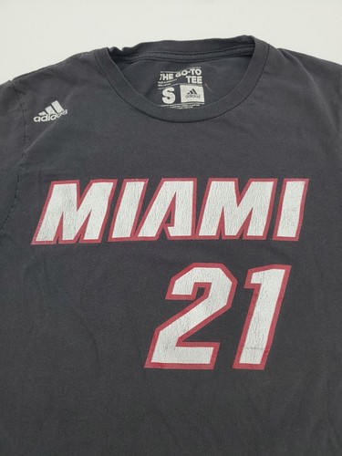 Adidas Miami Heat Whiteside Small Black Basketball Sports Shirt..#3023 - Picture 2 of 13
